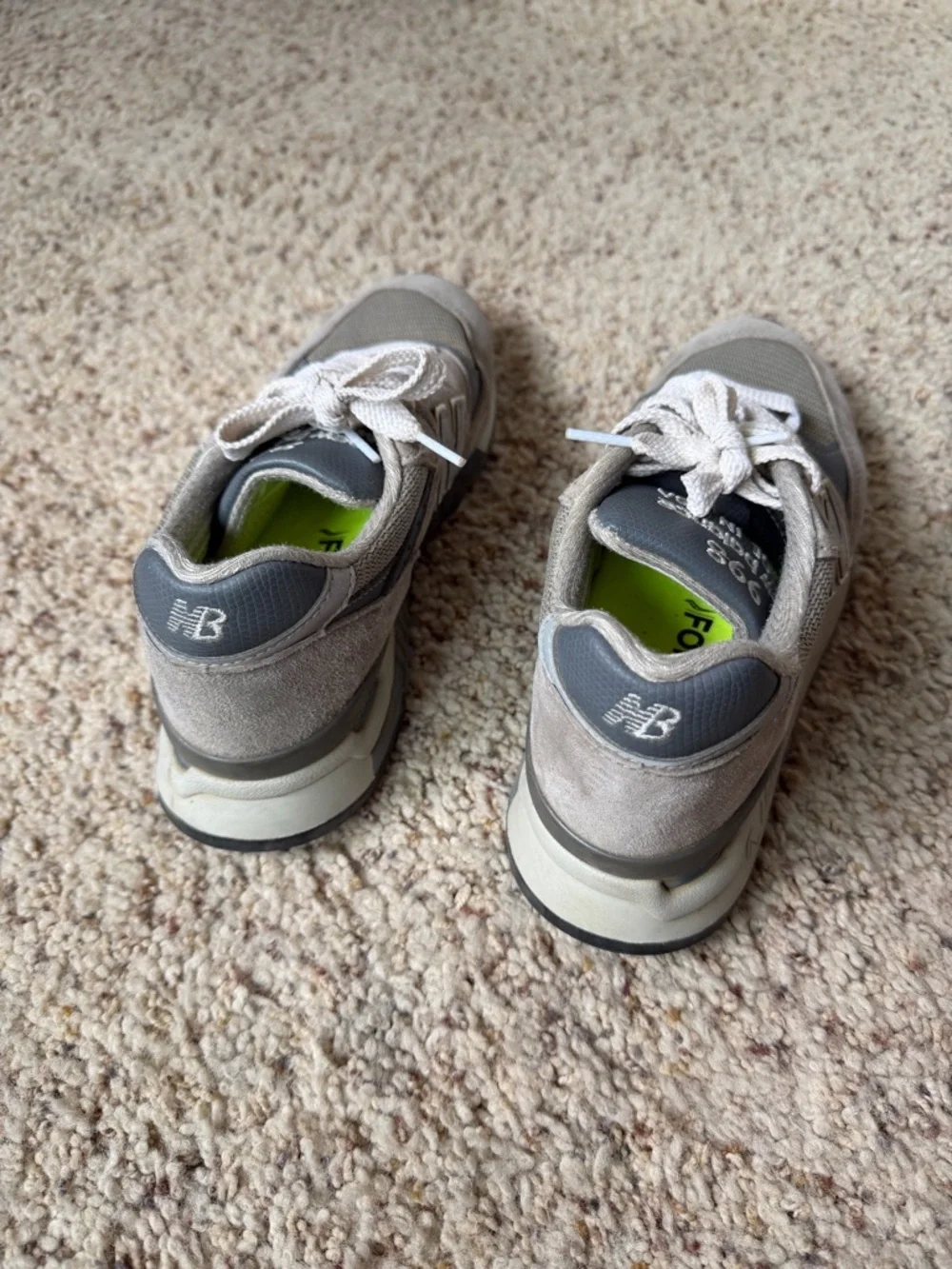 Classic Grey New Balance Sneakers, Made in USA 998 Core, Women’s 8 (Men’s 6.5)